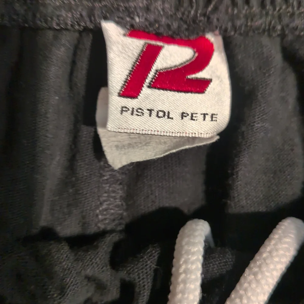 Vintage Pistol Pete Men's Black Athletic Shorts‎ with White Trim Size Large